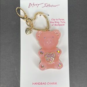 Betsey Johnson Pink Bear Handbag Charm